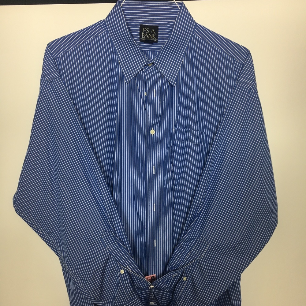 Jos. A. Bank - Button Up - Blue & White - 17.5/34